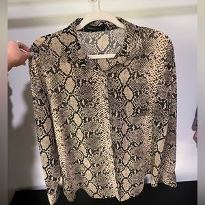 Snakeskin Button Up Blouse